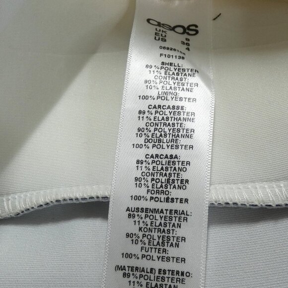 asos Prom Dress Womens 4 Black White Strapless Stretchy Silhouette Bombshell NWT - Picture 10 of 12